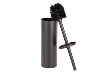 Cofan – Escobillero de Baño Negro Mate | Diseño Redondo | Acero Inoxidable | 9,1 x 9,1 x 39 cm